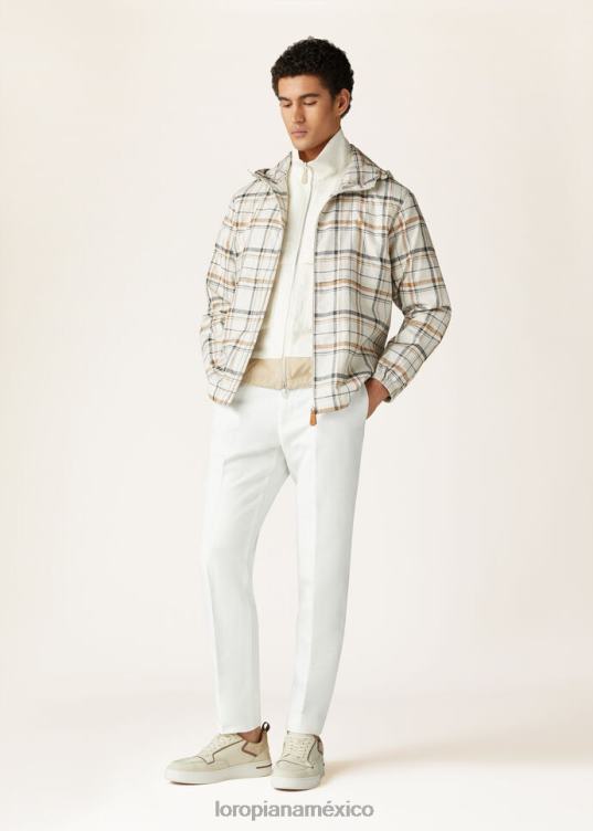 Loro Piana hombres pantalones pantaplanos slim blanco óptico (1005) 2FPNR1016