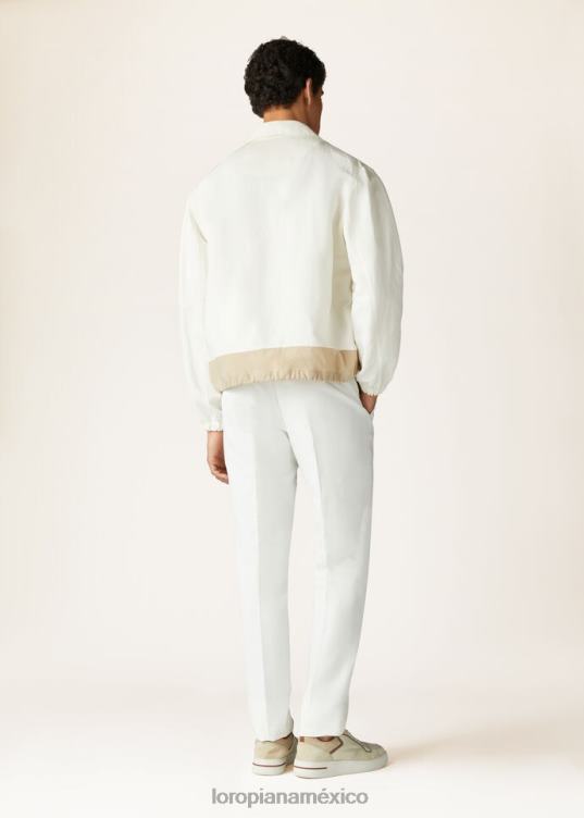 Loro Piana hombres pantalones pantaplanos slim blanco óptico (1005) 2FPNR1016