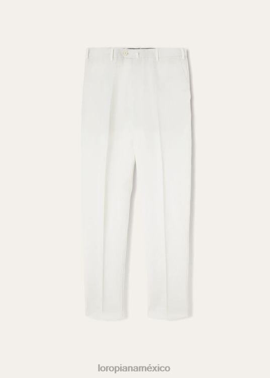 Loro Piana hombres pantalones pantaplanos slim blanco óptico (1005) 2FPNR1016