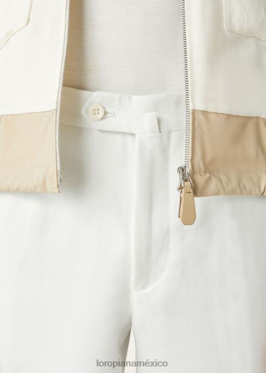 Loro Piana hombres pantalones pantaplanos slim blanco óptico (1005) 2FPNR1016