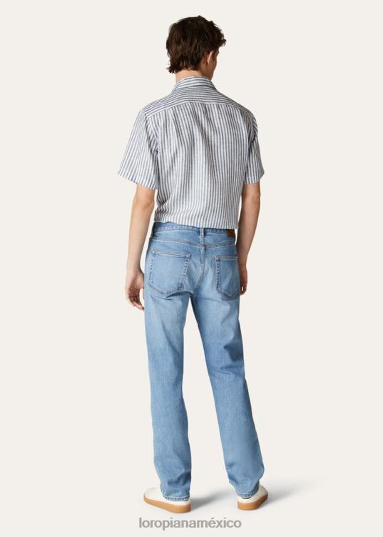 Loro Piana hombres pantalones quarona de cinco bolsillos azul japón (w0ni) 2FPNR1017