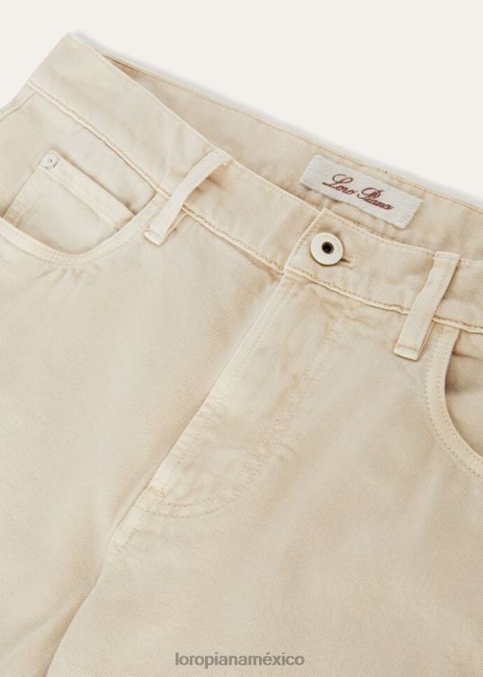 Loro Piana hombres pantalones quarona de cinco bolsillos blanco óptico (1005) 2FPNR1012