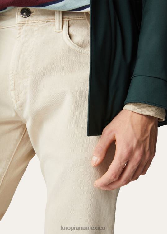 Loro Piana hombres pantalones quarona de cinco bolsillos blanco óptico (1005) 2FPNR1012