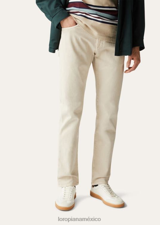 Loro Piana hombres pantalones quarona de cinco bolsillos blanco óptico (1005) 2FPNR1012