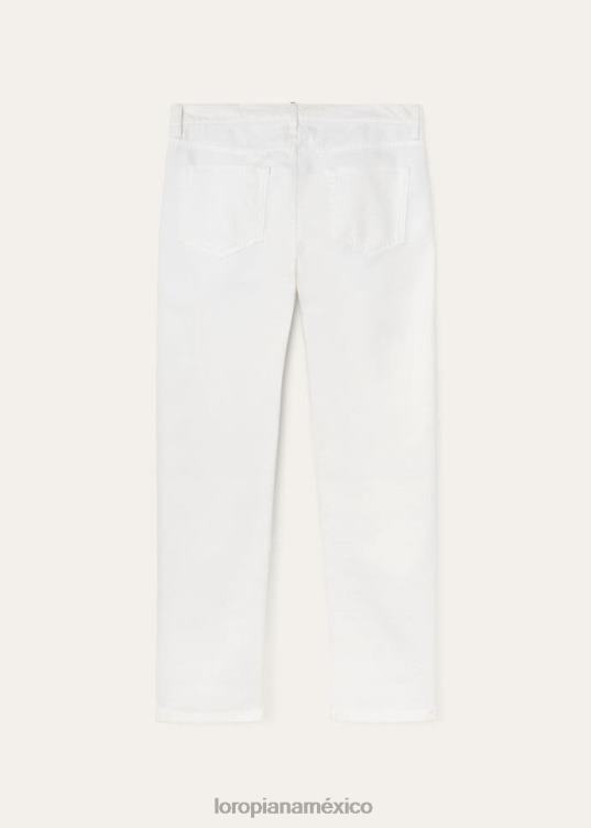 Loro Piana hombres pantalones quarona de cinco bolsillos blanco óptico (1005) 2FPNR985
