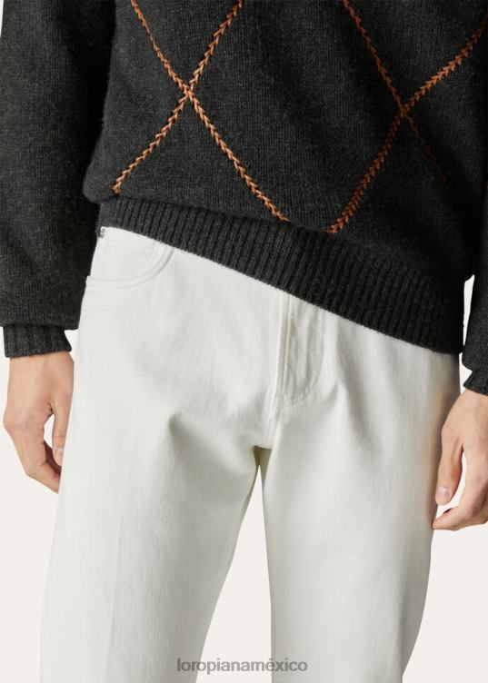 Loro Piana hombres pantalones quarona de cinco bolsillos blanco óptico (1005) 2FPNR985