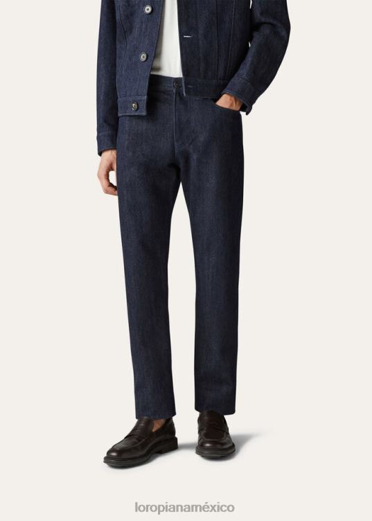 Loro Piana hombres pantalones quarona de cinco bolsillos sombra azul (w0zp) 2FPNR993