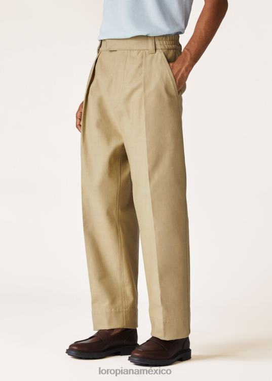 Loro Piana hombres pantalones reinga unidad sólida de corbata blanca (107h) 2FPNR1011