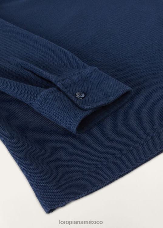 Loro Piana hombres camisa polo blanco óptico (1005) 2FPNR1094