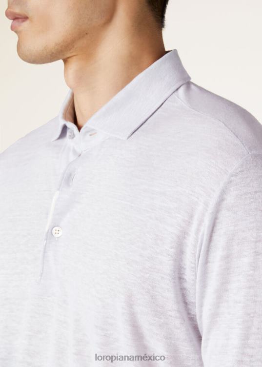 Loro Piana hombres camisa polo blanco óptico (1005) 2FPNR1123