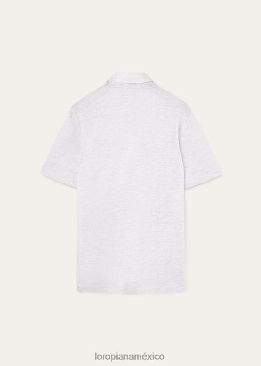 Loro Piana hombres camisa polo blanco óptico (1005) 2FPNR1123