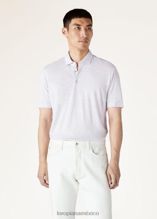 Loro Piana hombres camisa polo blanco óptico (1005) 2FPNR1123