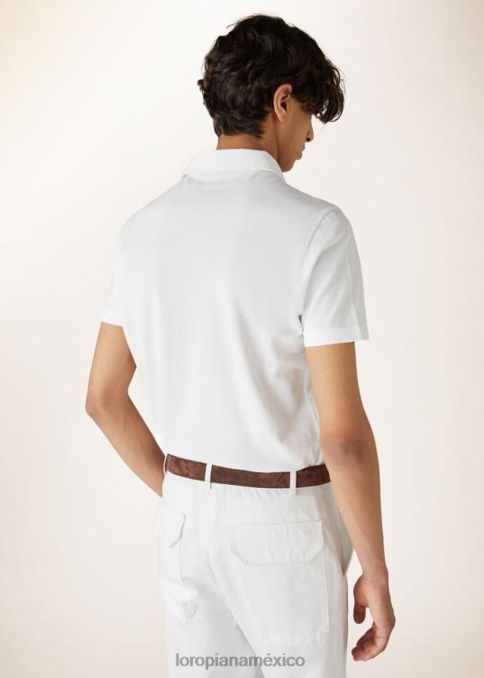 Loro Piana hombres camisa polo blanco óptico (1005) 2FPNR1151