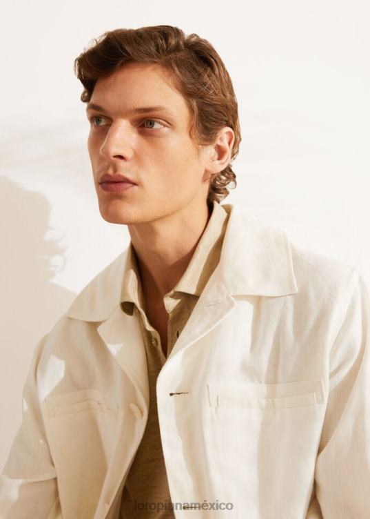 Loro Piana hombres camisa polo blanco óptico (1005) 2FPNR1161