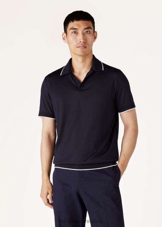 Loro Piana hombres camisa polo sin botones clorofila (50wl) 2FPNR1179