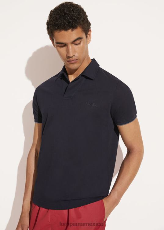 Loro Piana hombres polo abierto blanco óptico (1005) 2FPNR1159