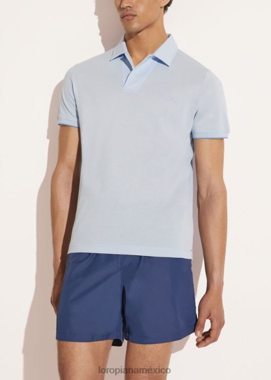 Loro Piana hombres polo abierto blanco óptico (1005) 2FPNR1166