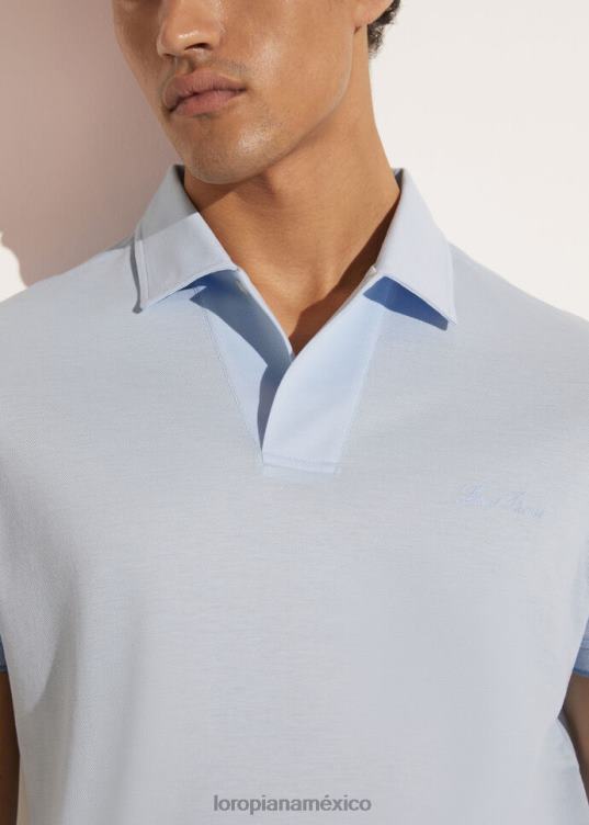 Loro Piana hombres polo abierto blanco óptico (1005) 2FPNR1166
