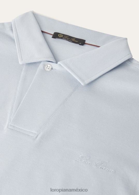 Loro Piana hombres polo abierto blanco óptico (1005) 2FPNR1166