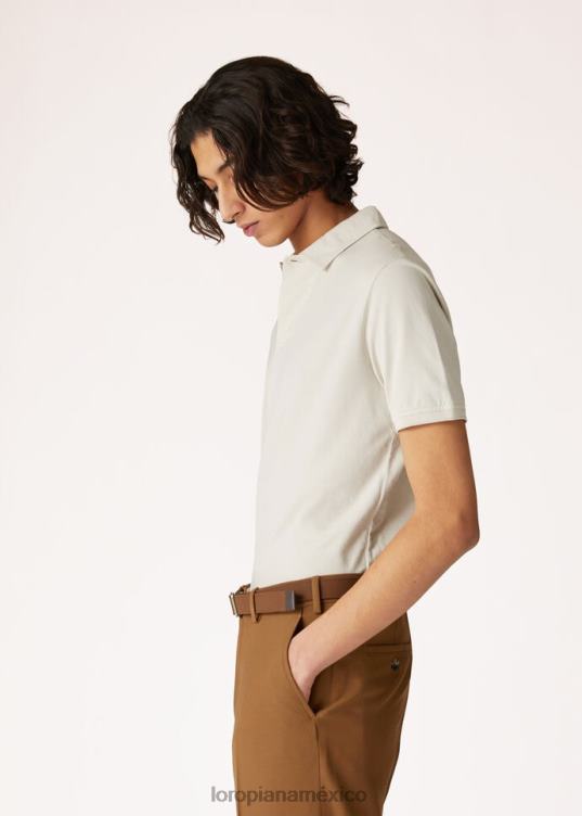 Loro Piana hombres polo abierto ghiaccio mel (mc97) 2FPNR1148