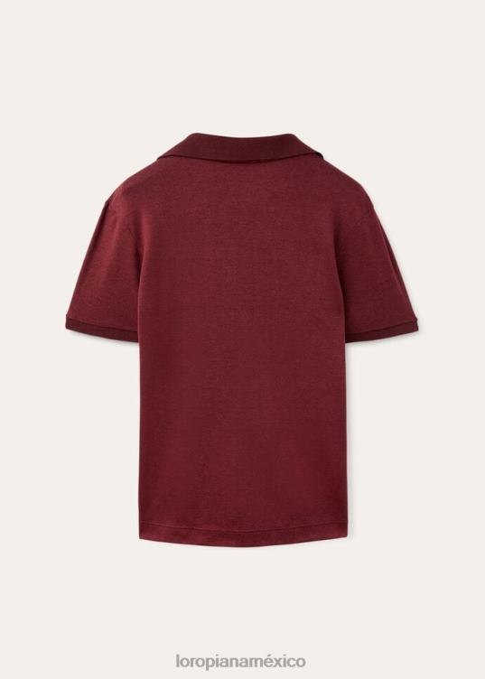 Loro Piana hombres polo abierto rojo cherokee (r07s) 2FPNR1102