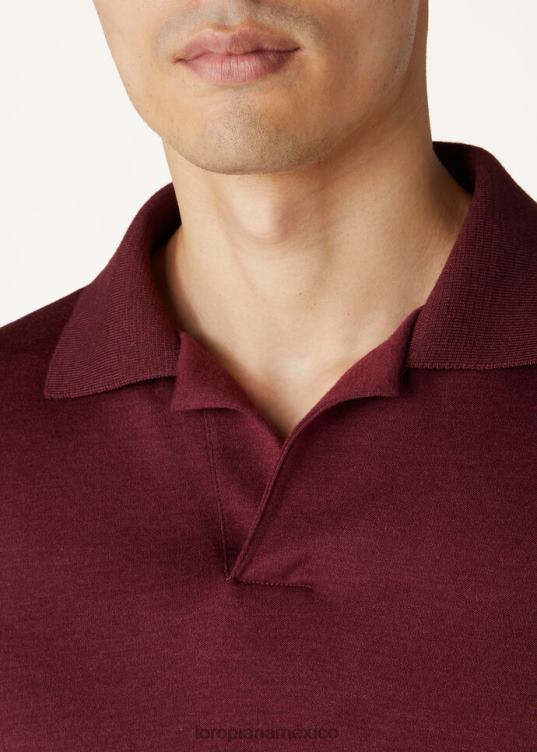 Loro Piana hombres polo abierto rojo cherokee (r07s) 2FPNR1102