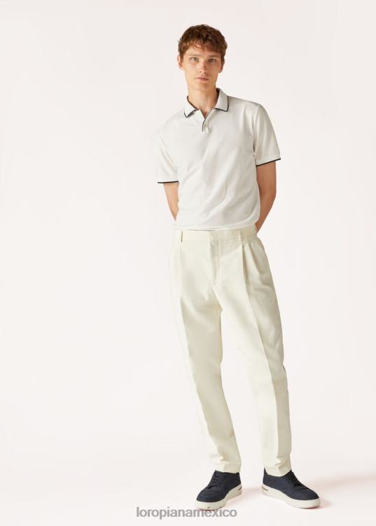 Loro Piana hombres polo de Brentwood blanco óptico (1005) 2FPNR1143