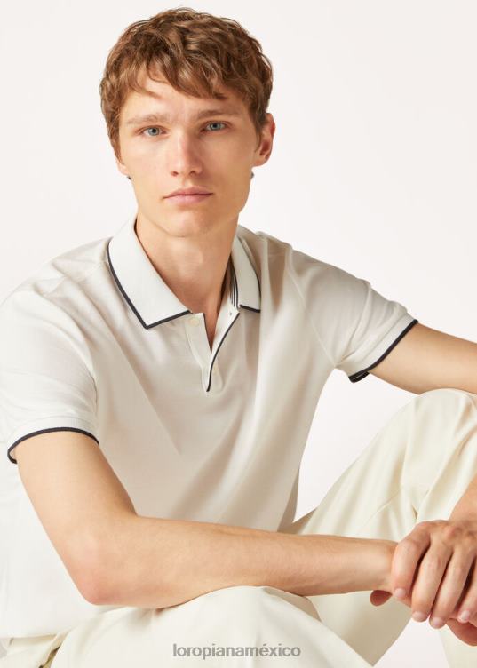 Loro Piana hombres polo de Brentwood blanco óptico (1005) 2FPNR1143