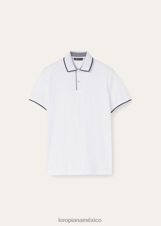 Loro Piana hombres polo de Brentwood blanco óptico (1005) 2FPNR1143