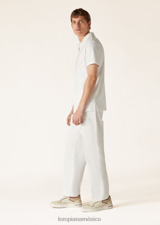 Loro Piana hombres polo de porto venere blanco óptico (1005) 2FPNR1150