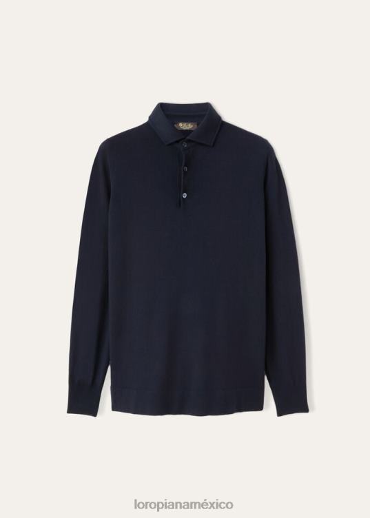 Loro Piana hombres polo negro (8000) 2FPNR1114