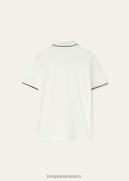 Loro Piana hombres polo playero de goko blanco (1000) 2FPNR1109
