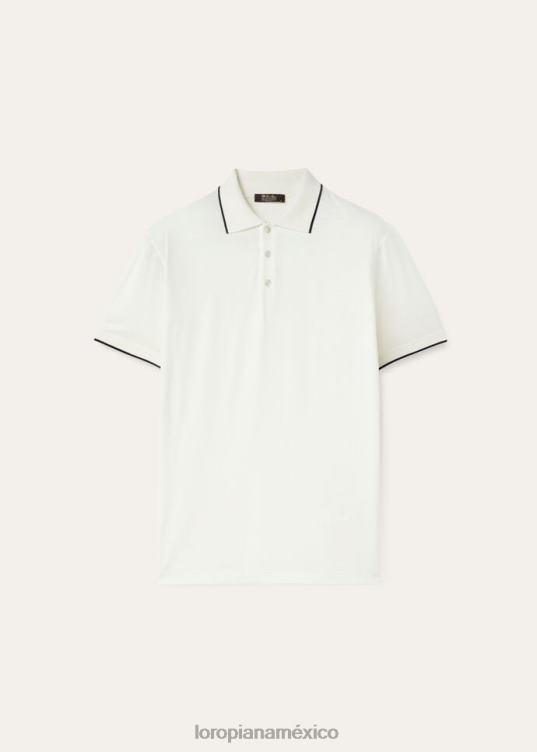 Loro Piana hombres polo playero de goko blanco (1000) 2FPNR1109