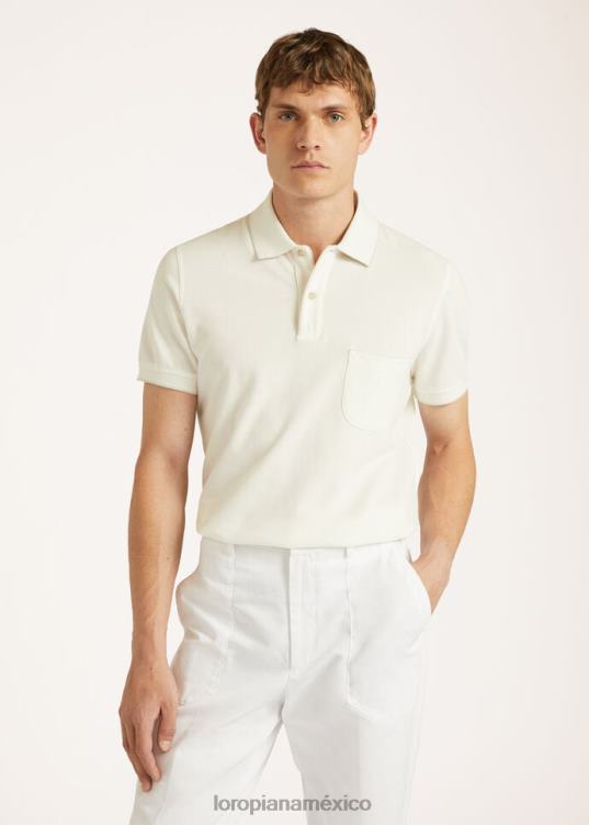 Loro Piana hombres regata de polo blanco (1000) 2FPNR1153