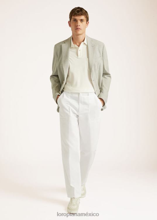 Loro Piana hombres regata de polo blanco (1000) 2FPNR1153