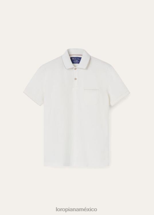 Loro Piana hombres regata de polo blanco (1000) 2FPNR1153