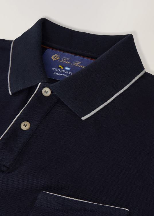Loro Piana hombres regata de polo blanco (1000) 2FPNR1169