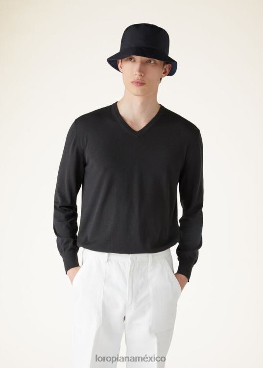 Loro Piana hombres Cash ligero con cuello en V caviar (mb97) 2FPNR839