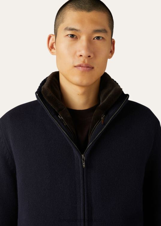 Loro Piana hombres chaqueta bomber colman negro/gris melange (m047) 2FPNR819