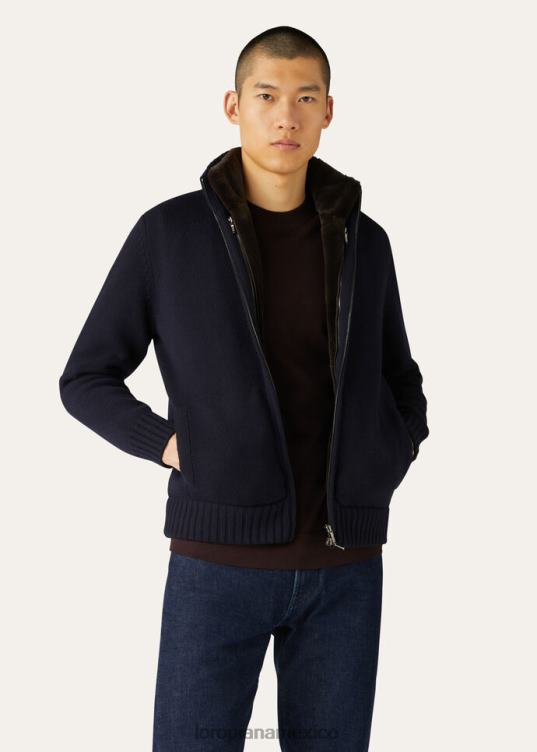 Loro Piana hombres chaqueta bomber colman negro/gris melange (m047) 2FPNR819