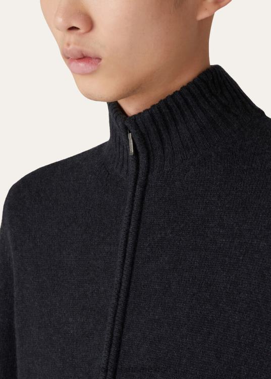 Loro Piana hombres chaqueta bomber parksville negro/gris melange (m047) 2FPNR826