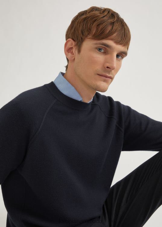 Loro Piana hombres cuello redondo balfour azul marino (w000) 2FPNR840