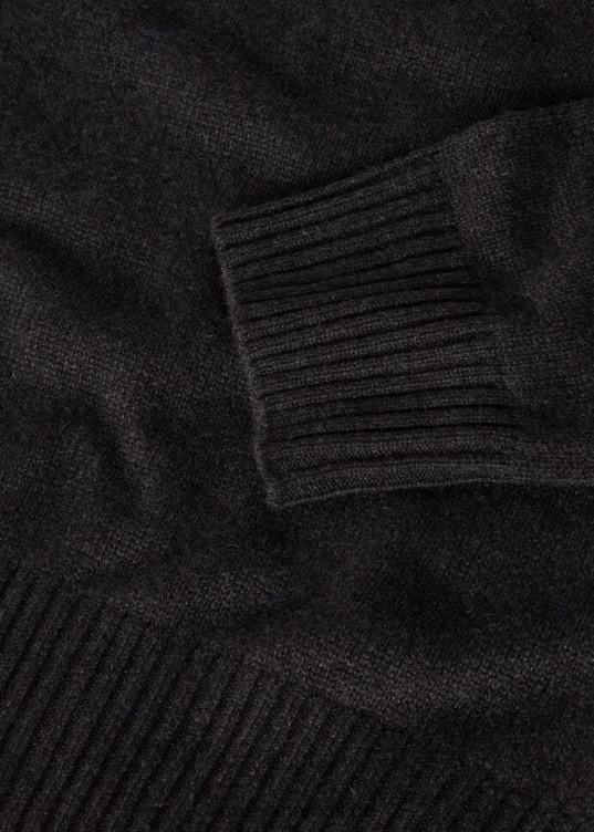 Loro Piana hombres cuello redondo parksville negro/gris melange (m047) 2FPNR799