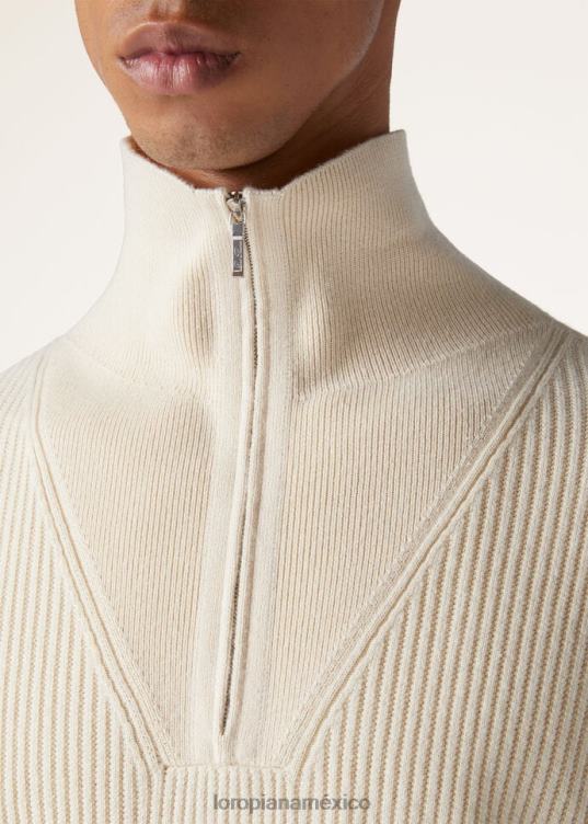 Loro Piana hombres cuello simulado akan cremoso (a0eo) 2FPNR751