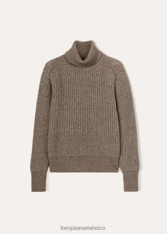 Loro Piana hombres jersey de cuello alto wengé beige piedra (d0hk) 2FPNR782