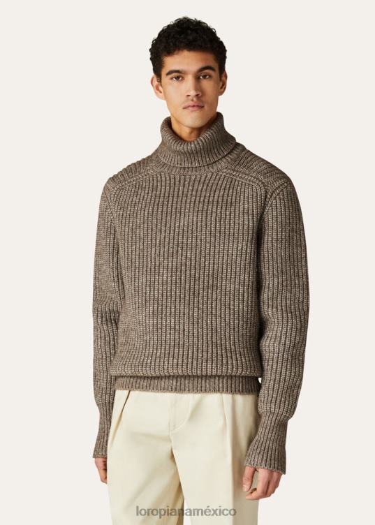 Loro Piana hombres jersey de cuello alto wengé beige piedra (d0hk) 2FPNR782