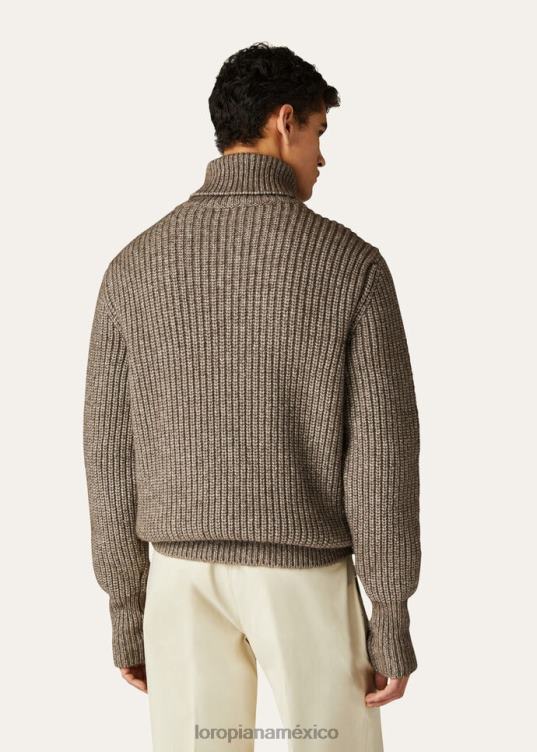 Loro Piana hombres jersey de cuello alto wengé beige piedra (d0hk) 2FPNR782