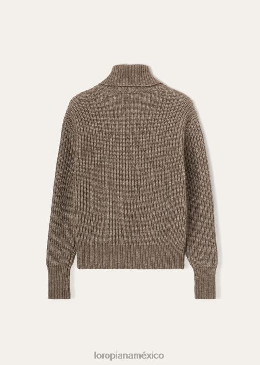 Loro Piana hombres jersey de cuello alto wengé beige piedra (d0hk) 2FPNR782