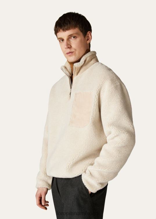 Loro Piana hombres jersey ovoot amchoor blanco (a0bo) 2FPNR759