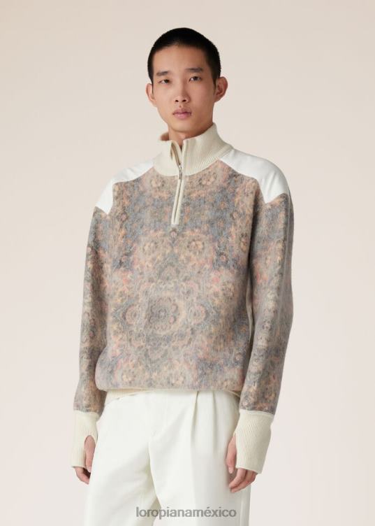 Loro Piana hombres jersey silvaplana azul+laurel coral+polvo de nuez moscada (t1h5) 2FPNR774